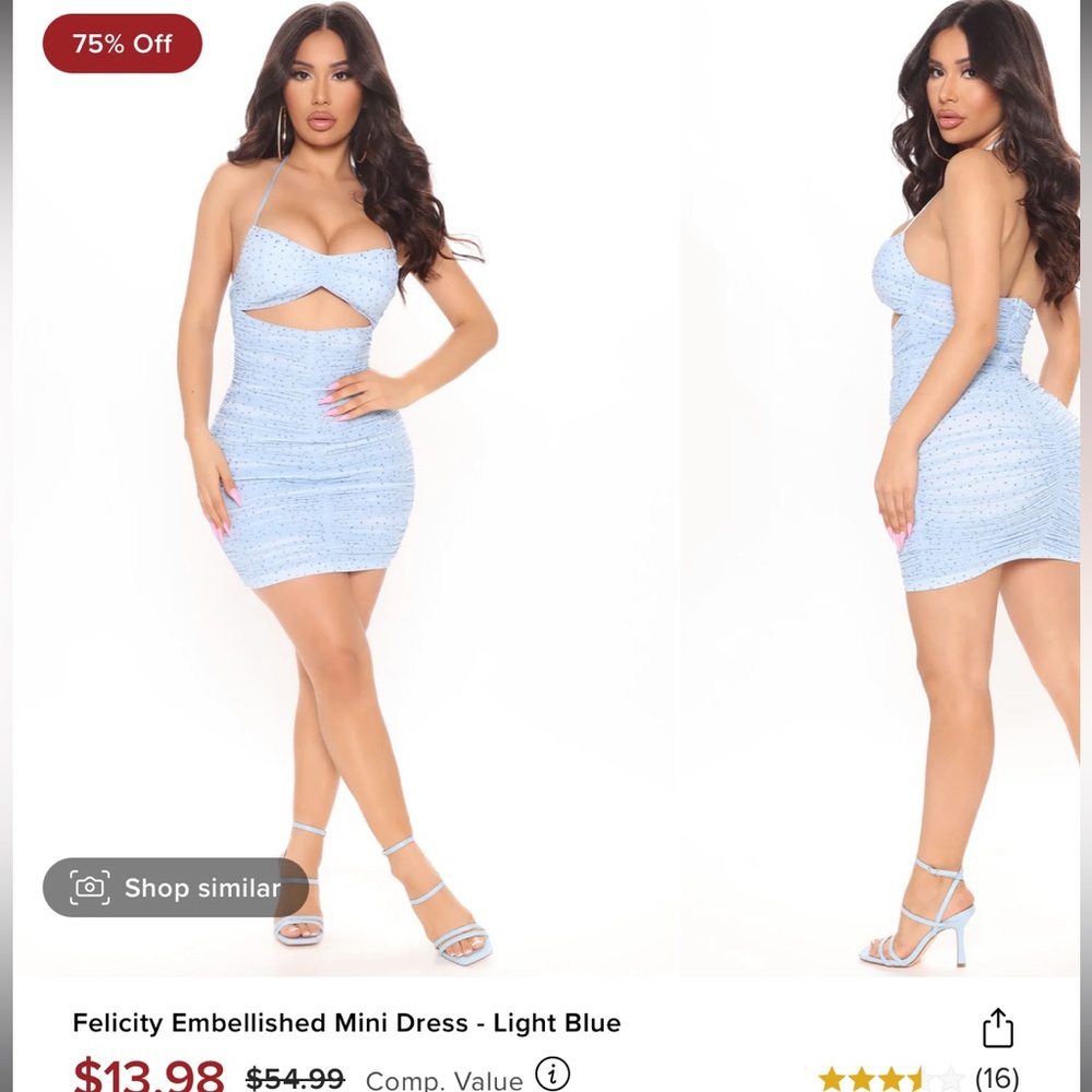 Embellished blue dress
